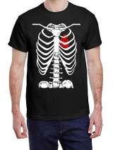 USTRADEENT Men's Rib Cage with Heart Skeleton Halloween Graphic T-Shirt UG200HLOW9