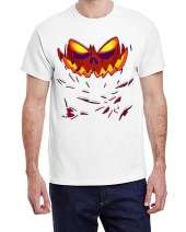 USTRADEENT Adult Halloween Ultra Cotton Angry Scary Pumpkin on Fire Graphic Shirt UG200HLOW2