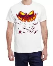 USTRADEENT Adult Halloween Ultra Cotton Angry Scary Pumpkin on Fire Graphic Shirt UG200HLOW2