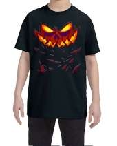 USTRADEENT Youth Heavy Cotton Halloween Shirt with Angry Scary Pumpkin on Fire UG500BHLOW2
