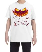 USTRADEENT Youth Heavy Cotton Halloween Shirt with Angry Scary Pumpkin on Fire UG500BHLOW2