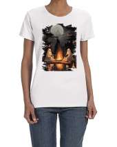 USTRADEENT Women's Heavy Cotton Scary Ghost Graphic Shirt for Halloween UG500LHLOW10