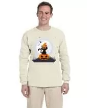 USTRADEENT Halloween Long Sleeves Spooky Cat Pumpkin Graphic Shirts UG240HLOW3