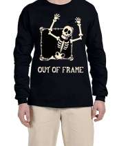 USTRADEENT Funny Skeleton Long Sleeves Graphic Shirts for Halloween UG240HLOW4