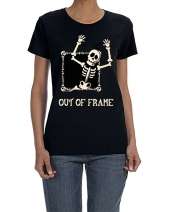 USTRADEENT Ladies Heavy Cotton Funny Skeleton Halloween Graphic Shirts UG500LHLOW4