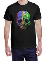USTRADEENT Melting Skull Colorful Art Graphic Halloween T-Shirt UG200HLOW7