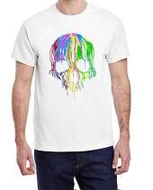 USTRADEENT Melting Skull Colorful Art Graphic Halloween T-Shirt UG200HLOW7