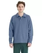 ComfortWash by Hanes GDH490 Unisex Garment Dye Polo Collar Sweatshirt