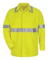 High Visibility Long Sleeve Work Shirt - Tall Sizes