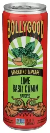 BOLLYGOOD 12 Fl Oz Sparkling Lemonade with Lime, Basil & Cumin