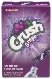Crush Grape Powdered Drink Mix On The Go Drink Mix 0.09 Oz 6 Count Sugar Free