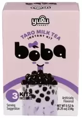 Yulu Foods Instant Bubble Pearl Taro Milk Tea Kit With Authentic Brown Sugar Tapioca Pearls - Ready 