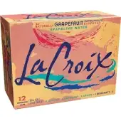 Lacroix Core Sparkling Water With Natural Grapefruit Flavor, 12 Oz, Case Of 12 Cans