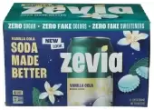 Zevia, Vanilla Cola Zero Sugar Soda, 72 Oz (Case Of 4)