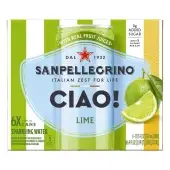 Sanpellegrino Ciao Sparkling Water - Lime, 11.15 Fl Oz, 6 Pk