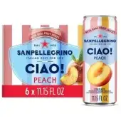 Sanpellegrino Ciao Sparkling Water - Peach, 11.15 Fl Oz, 6 Pk