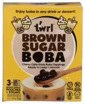 Twrl Brown Sugar Boba Bubble Tea Topping - Taiwanese Boba Pearls, Cafe-Style Tapioca Topping, Instan