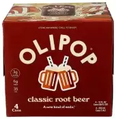 Olipop Prebiotic Soda, Classic Root Beer, 4 Ct