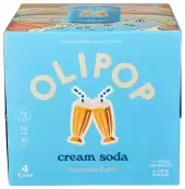 Olipop Prebiotic Soda, Cream Soda 4 Cans (12 Fl Oz Each)