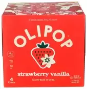 Olipop Prebiotic Soda, Strawberry Vanilla, 4 Ct