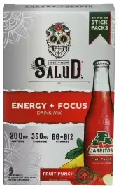 Salud Energy + Focus Jarritos Fruit Punch Electrolyte Drink Mix - 0.21Oz Packet Sticks