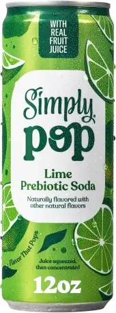 Simply Pop Lime Prebiotic Soda