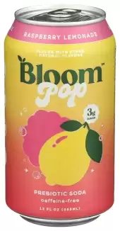 Bloom, Pop Prebiotic Soda, Raspberry, 12 Oz
