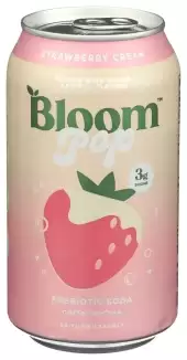 Bloom, Pop Prebiotic Soda, Strawberry Cream, 12 Oz