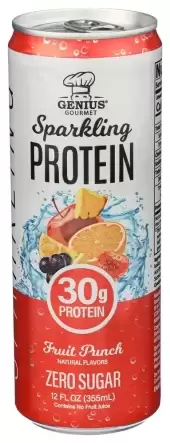 Genius Gourmet Sparkling Protein, Fruit Punch, 12 Fluid Ounce
