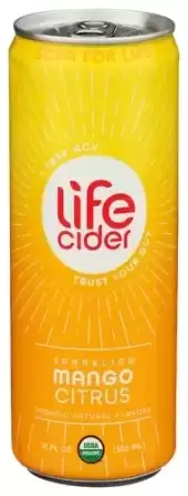 Life Cider, Sparkling Apple Cider Vinegar Beverage Mango Citrus, 12 Oz (Case Of 12)