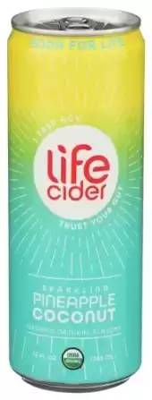 Life Cider, Sparkling Apple Cider Vinegar Beverage Pineapple Coconut, 12 Oz (Case Of 12)