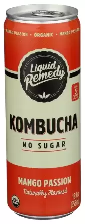 Liquid Remedy Kombucha Sugar Free Organic Drink, Low Calorie, Probiotic Like Tea For Gut Health - Ma