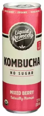 Liquid Remedy Kombucha Sugar Free Organic Drink, Low Calorie, Probiotic Like Tea For Gut Health - Mi