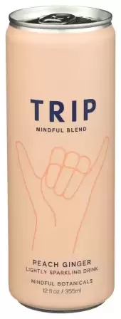 Trip Mindful Blend Peach Ginger Sparkling Drink 12 Fl Oz Lion'S Mane