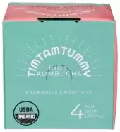 Tim Tam Tummy Organic Kombucha For Kids, Apple Happy Dance 4 Cans (7.5 Fl Oz Each)