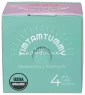 Tim Tam Tummy Organic Kombucha For Kids, Grape Day To Shine 4 Cans (7.5 Fl Oz Each)