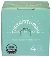 Tim Tam Tummy Organic Kombucha For Kids, Pineapple Party 4 Cans (7.5 Fl Oz Each)