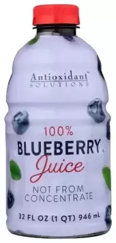 Antioxidant Solutions Non-Gmo 100% Juice Not From Concentrate Blueberry 32 Fl Oz