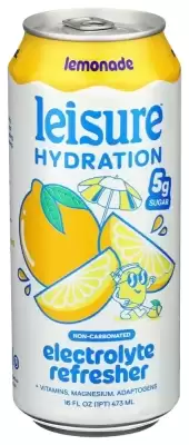 Leisure Project Hydration Non-Carbonated Electrolyte Refresher Lemonade 16 Fl Oz