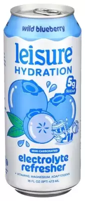 Leisure Project Hydration Non-Carbonated Electrolyte Refresher Wild Blueberry 16 Fl Oz