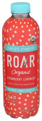 Roar Beverages, Lemonade Beverage Strawberry, 18 Oz(Case Of 12)