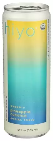 Hiyo Organic Non-Alcoholic Functional Seltzer Pineapple Coconut, 355 Ml