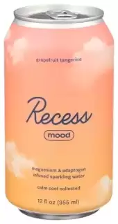 Recess Magnesium Infused Mood Sparkling Water Grapefruit Tangerine, 355Ml