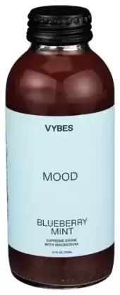 Vybes Mood Blueberry Mint Magnesium Drink 12 Oz
