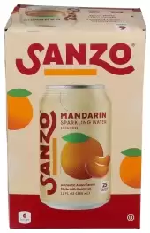 Sanzo Sparkling Water, Mandarin 6 Cans (12 Fl Oz Each)