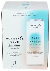 Mocktail Club Bali Breeze Non-Alcoholic Sparkling Craft Cocktail - 4X12 Oz Cans | 50 Calories, Non-G