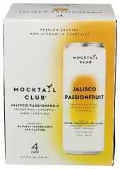 Mocktail Club Jalisco Passionfruit Sparkling Non-Alcoholic Cocktail 12Oz (4Pk), 80 Cals, Gluten-Free