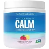 Vitality CALM Mineral Magnesium Supplement Powder, Raspberry Lemon, 8oz: Certified Gluten-Free, Non-