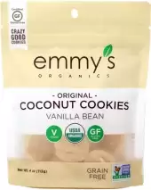 Emmysorg, Organic Vanilla Bean Coconut Cookies, 4 Oz