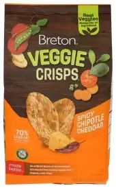 Breton Veggie Crisps Chipotle Cheddar - Popped Crisps, Made With Real Vegetables, Light And Crispy G